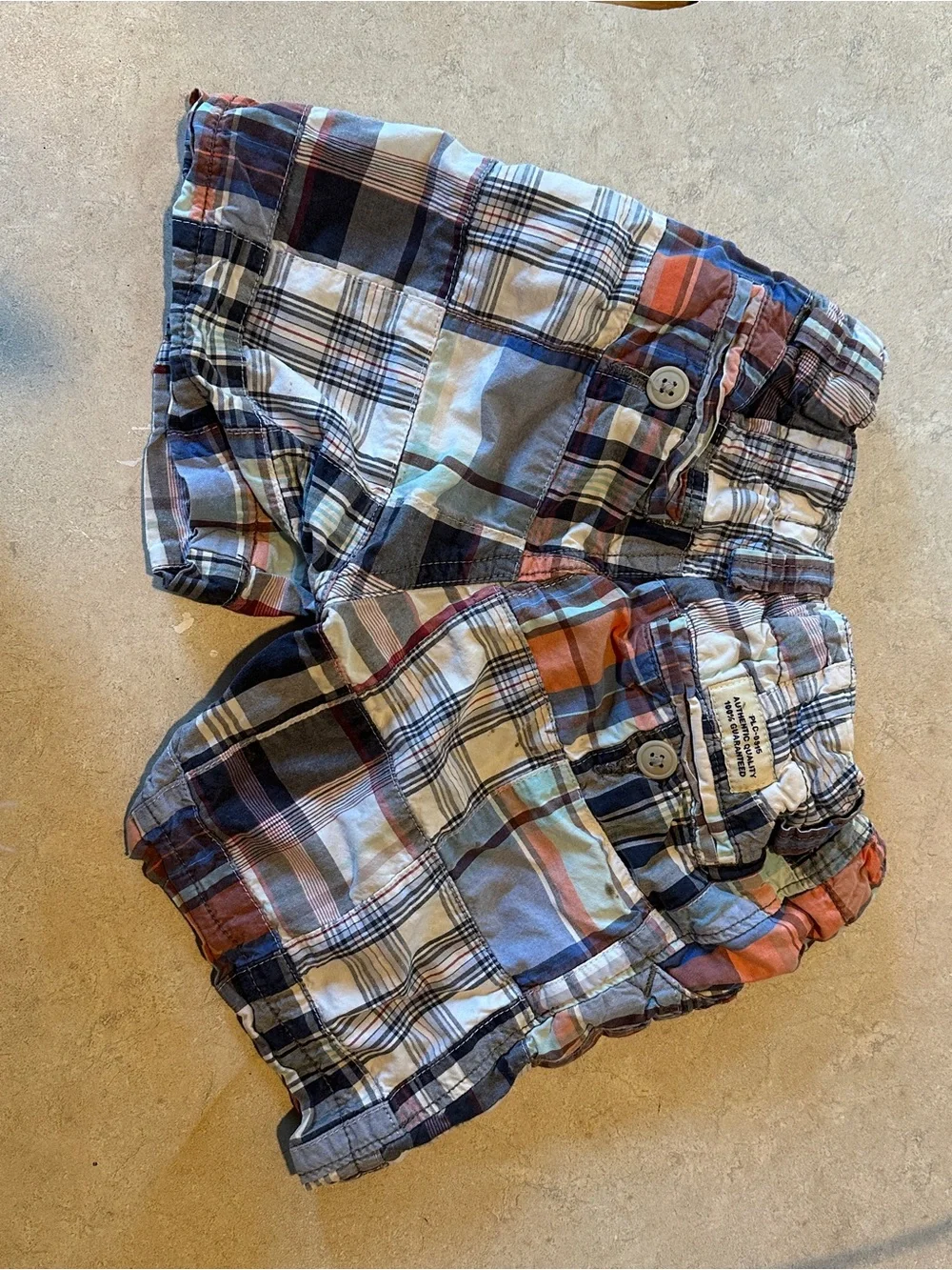 Place Multicolor Plaid Patchwork Shorts